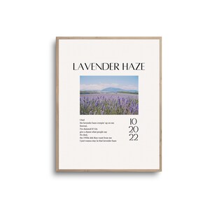 Lavender Haze Lyrics DIGITAL PRINT Printable Download Music Print for Home Office Bedroom Fans Lyric Art