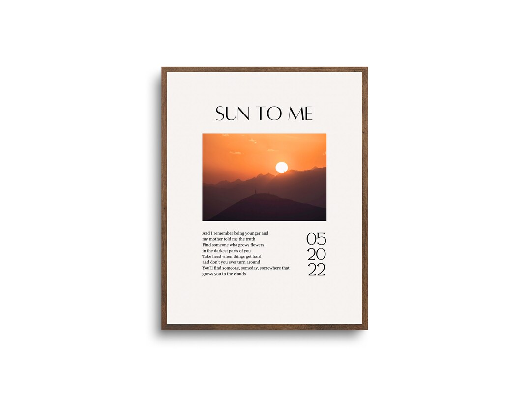 Sun to Me Lyrics DIGITAL PRINT Printable Download Music Print for Home ... Machine gun kelly sun to me