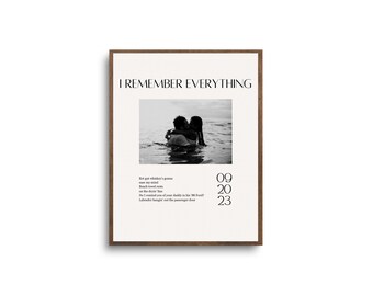 I Remember Everything Lyrics Print: Music Art Poster (Digital Download)