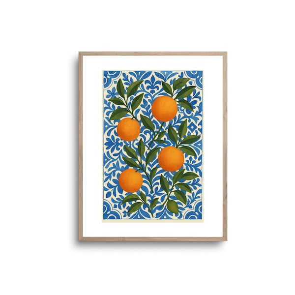 Italian Orange Print: Mediterranean Kitchen Decor (Digital Download)