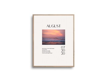 August Lyrics Art Print: Home Office Decor (Digital Download)
