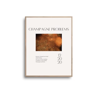Champagne Problems Letras IMPRESIÓN DIGITAL Imprimible Descargar música Impresión para los fans del dormitorio de la oficina en casa Arte lírico