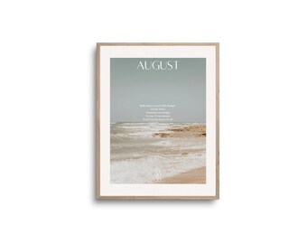 August Lyrics Print: Beach Ocean Song Lyric Art (Digital Download)