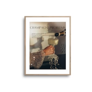 Champagne Problems Letras IMPRESIÓN DIGITAL Imprimible Descargar música Impresión para los fans del dormitorio de la oficina en casa Arte lírico