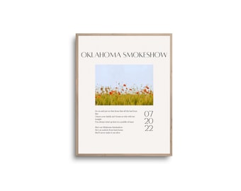 Oklahoma Smokeshow Lyrics Print: Music Art (Digital Download)