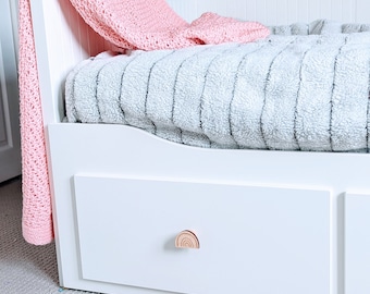 Tiradores de cajones infantiles con diseño de arcoíris, pomos para armarios, pomos de madera con diseño de arcoíris para cajones de guardería, tiradores para muebles infantiles, decoración con diseño de arcoíris