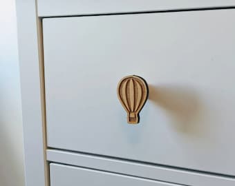 Boutons de montgolfière, Montgolfière pour chambre de bébé, Décoration en bois de montgolfière, Poignées de meubles non sexistes, Poignées d'armoire pour enfants