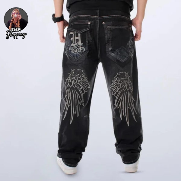 Jeans Pants Baggy Men Y2k - Etsy