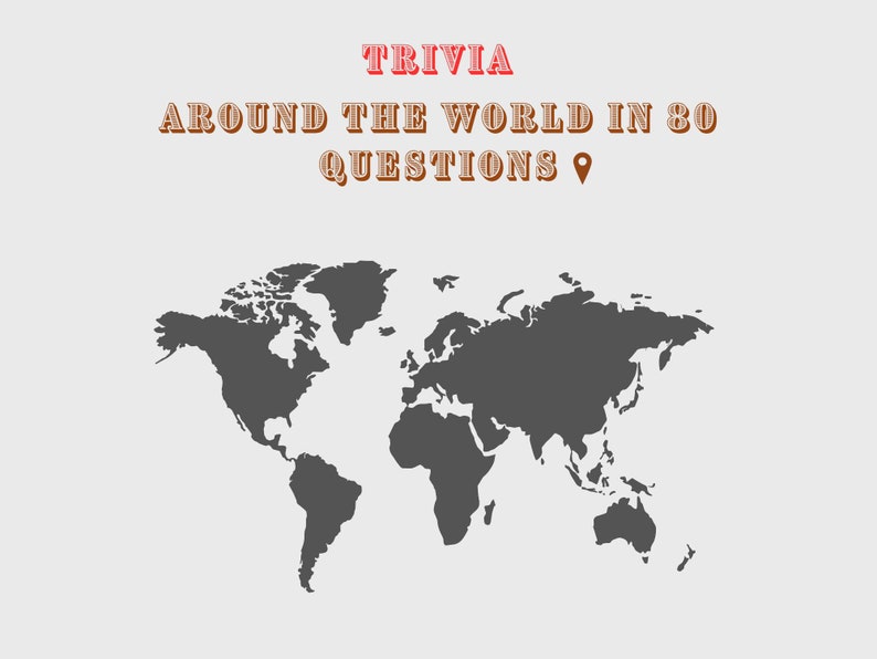 World Geography Trivia, Quiz, Printable, Multiple Choices Etsy