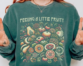 Lesbian Pride Crewneck Sweatshirt - Feeling a Little Fruity, Comfort Colors Subtle Bi Pride Sweatshirt, Funny Bisexual Gift, LGBTQ