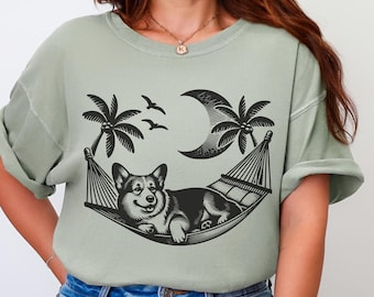Summer Corgi Shirt, Comfort Colors Corgis Shirts, Retro Dog Lover Shirt for Her, Cute Corgi Mama Shirt, Corgi Mom Gift, Corgi Dog Owner Gift
