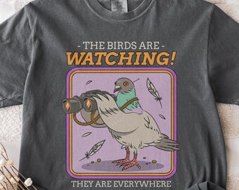 Funny Pigeon Shirt, Comfort Colors Conspiracy Shirt, Unique Pigeon Shirt, Funny Bird Lover Gift, Bird Graphic Tee, Gifts for Boyfriend