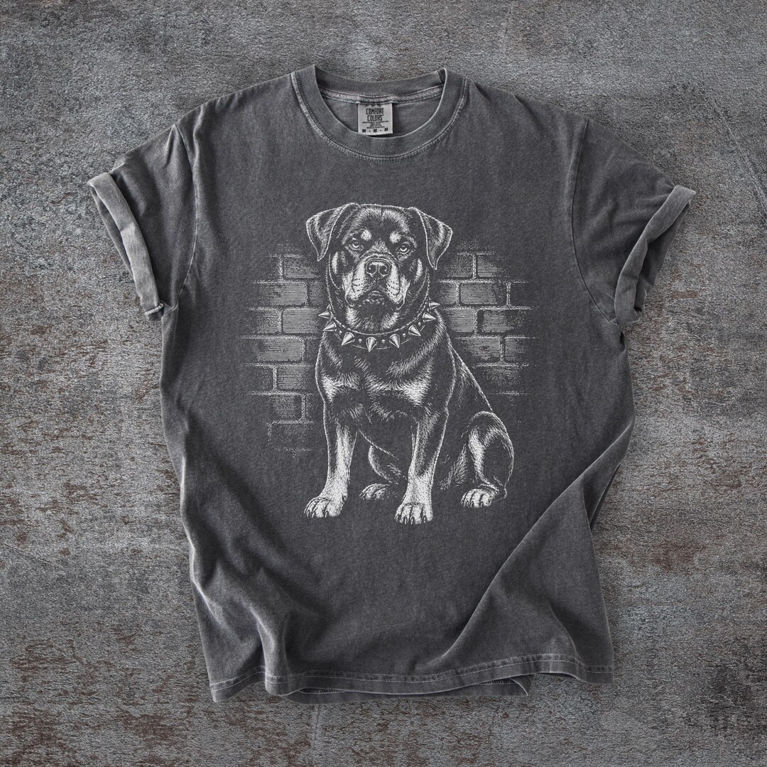 Punk Rottweiler Tshirt, Edgy Streetwear Shirt, Comfort Colors ...
