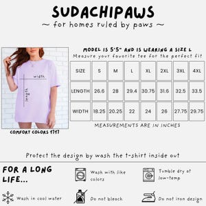Comfort Colors t-shirt size chart