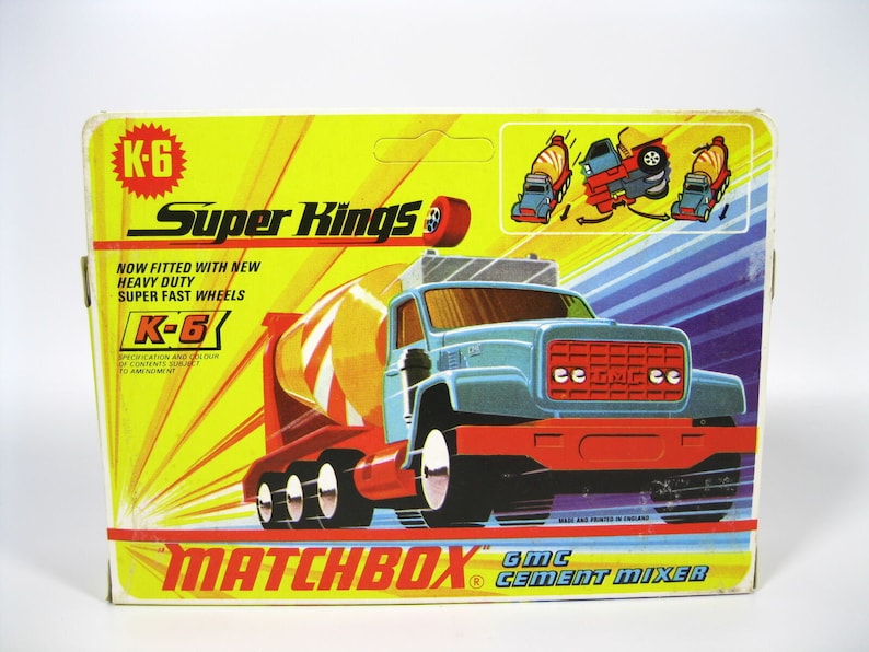 Matchbox Super Kings K6 GMC Cement Mixer W/ Original Box Rare Near