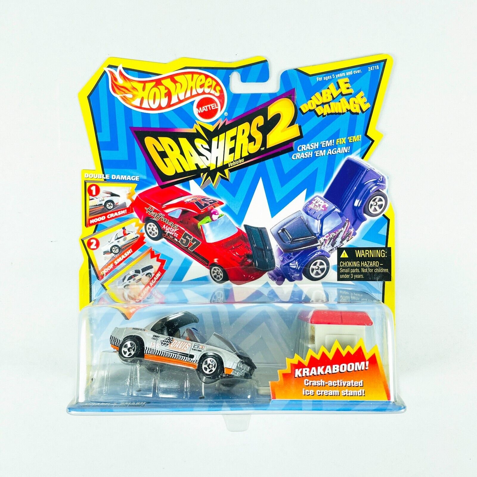 Hot Wheels Crashers 2 Double Damage Crash & Smash Vehicle Toy Car Set