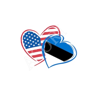 High Quality Digital Art PNG - Estonian-American Hearts, Estonians Living In America, Personal Use - Digital Download