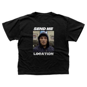 Khabib Nurmagomedov Send me Location Tee / black Cotton T-Shirt Khabib Send me Location