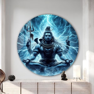 Tempered Glass Wall Art | Hindu God Shiva Wall Art | Hindu Home Decor | Abstract Wall Decor | Housewarming Gifts | Home Decor | Gift For Her