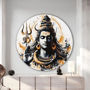 Tempered Glass Wall Art | Hindu God Shiva Wall Art | Hindu Home Decor | Abstract Wall Decor | Housewarming Gifts | Home Decor | Gift For Her