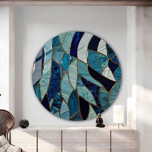Tempered Glass Wall Art-Stained Round Wall Art Gift-Circle Wall Art-Tempered Glass Art-Glass Wall Decor-Abstract Glass Art-Round Wall Decor