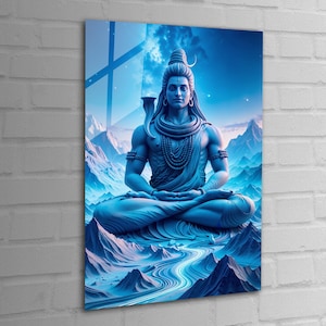 Tempered Glass Wall Art | Hindu God Shiva Wall Art | Hindu Home Decor | Abstract Wall Decor | Housewarming Gifts | Home Decor | Gift For Her