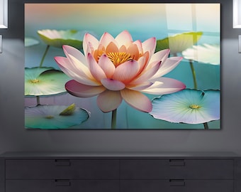 Tempered Glass Wall Art | Floral Wall Decor | Panoramic Wall Art | Abstract Wall Decor | Housewarming Gifts | Home Decor | Gifts For Her