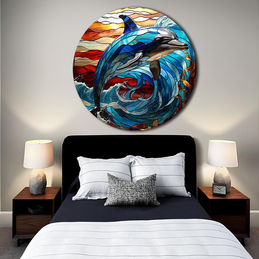 Tempered Glass Wall Artround Wall Art Giftcircle Wall Etsy