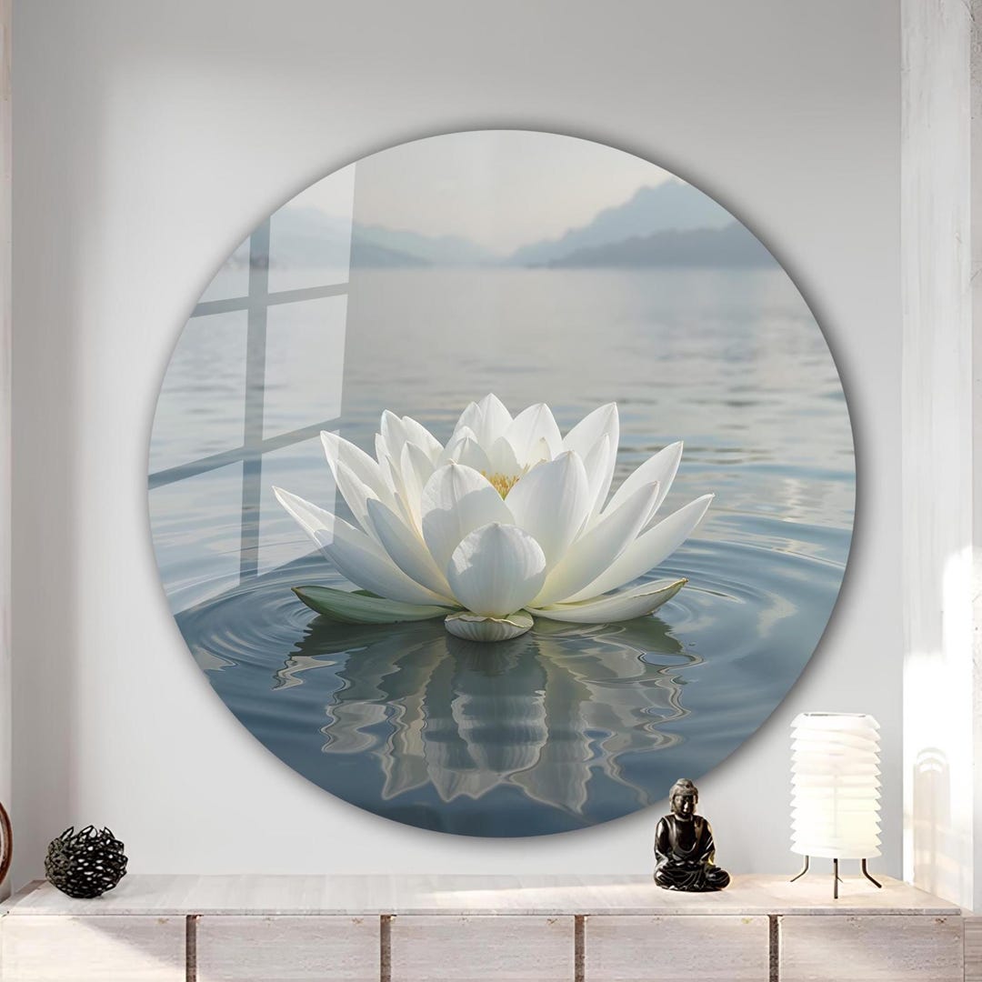 Lotus Tempered Glass Wall Art | Lotus Zen Spa Wall Decor | Wall ...