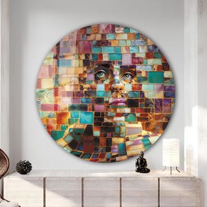 Tempered Glass Wall Art-Stained Round Wall Art Gift-Circle Wall Art-Tempered Glass Art-Glass Wall Decor-Abstract Glass Art-Round Wall Decor