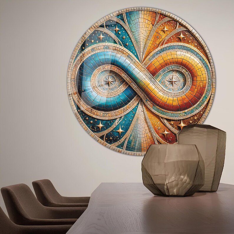 Infinity Symbol Glass Mosaic Wall Art Decor, Abstract Wall Painting ...