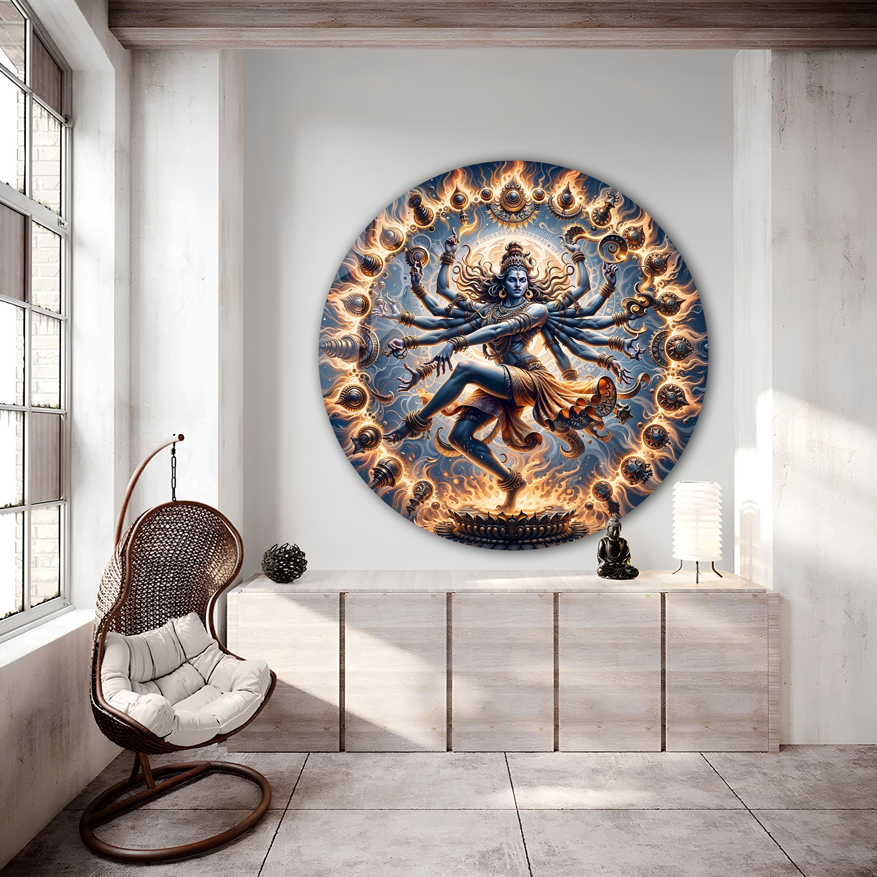 Tempered Glass Wall Art | Hindu God Shiva Wall Art | Hindu Home
