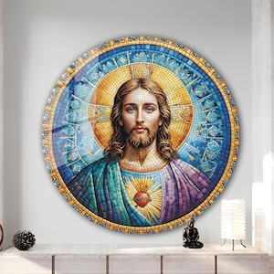 Jesus Tempered Glass Wall Art, Christ Wall Art, Jesus of Nazareth, Stained Glass Art, Glass Printing Wall Art Decor, Religious Wall Art Gift