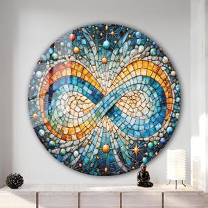 Infinity Symbol Glass Mosaic Wall Art Decor, Abstract Wall Painting ...