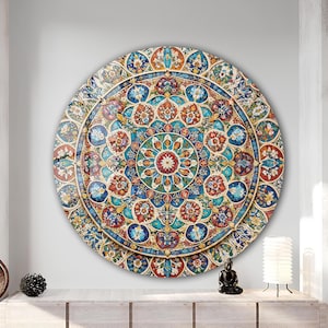 Tempered Glass Wall Art-Stained Round Wall Art Gift-Circle Wall Art-Tempered Glass Art-Glass Wall Decor-Abstract Glass Art-Round Wall Decor