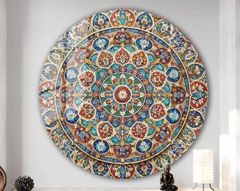 Tempered Glass Wall Art-Stained Round Wall Art Gift-Circle Wall Art-Tempered Glass Art-Glass Wall Decor-Abstract Glass Art-Round Wall Decor