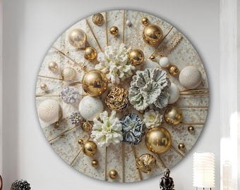 Tempered Glass Abstract Wall Art, Modern Round Decor