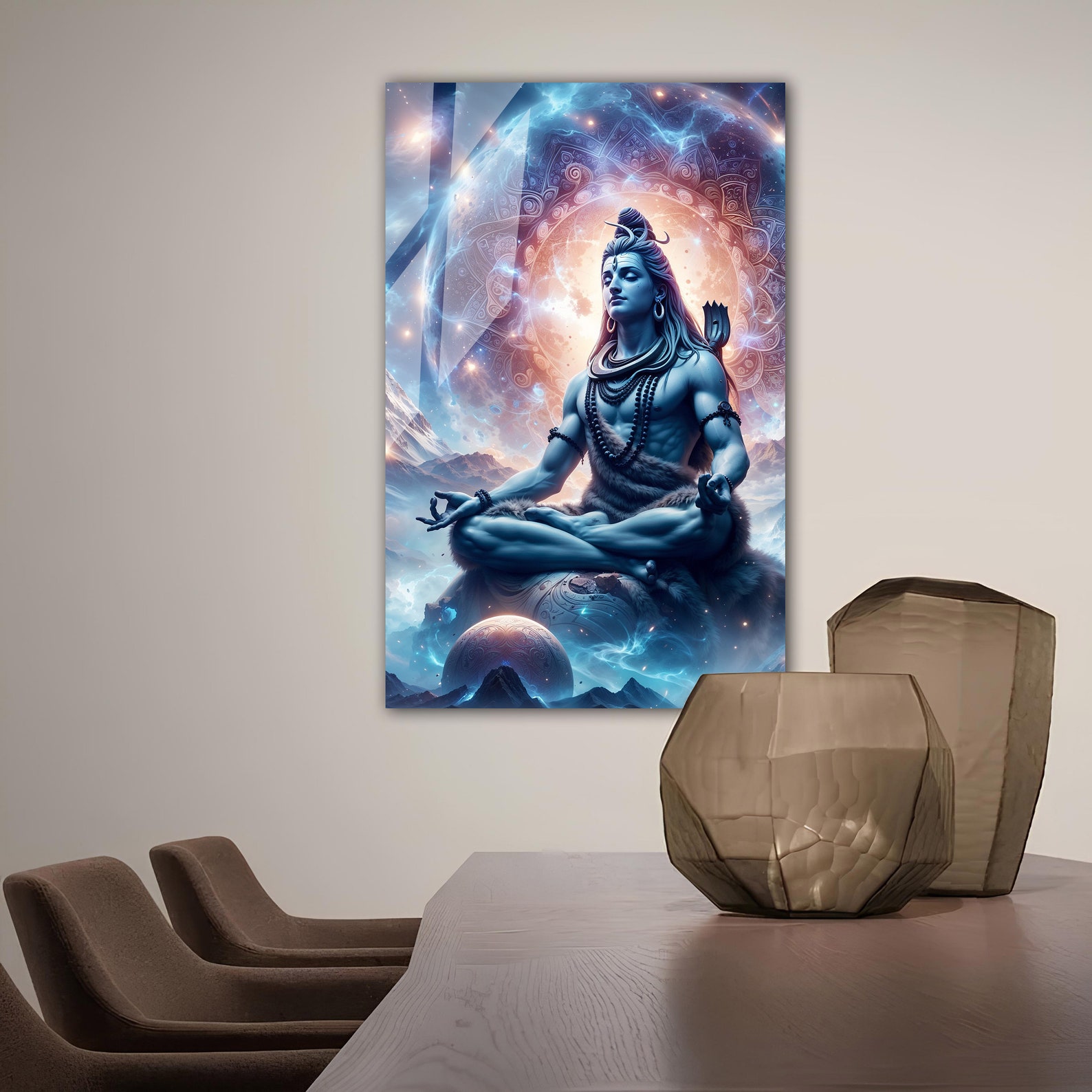 Tempered Glass Wall Art | Hindu God Shiva Wall Art | Hindu Home Decor ...