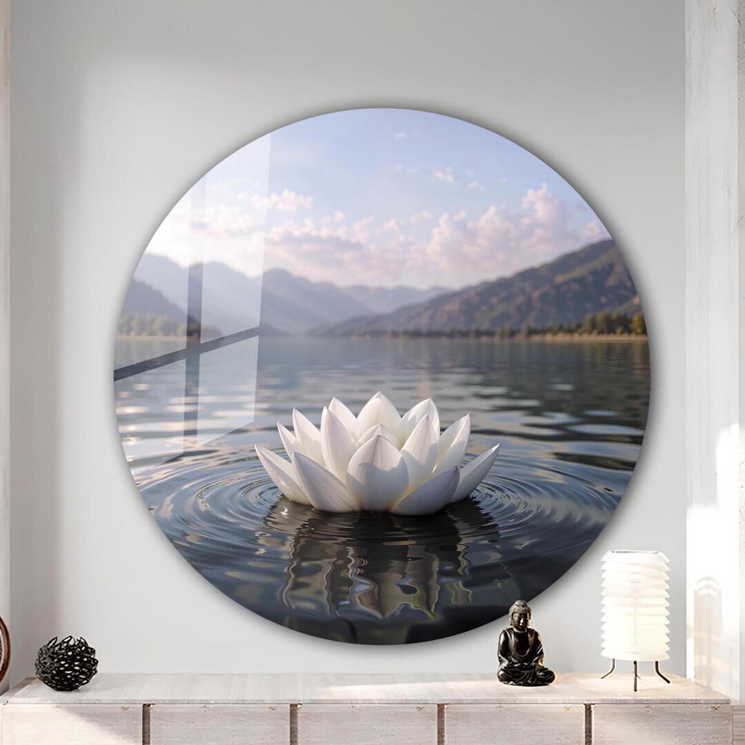 Lotus Tempered Glass Wall Art | Lotus Zen Spa Wall Decor | Wall ...