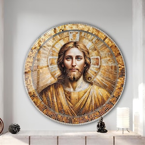 Jesus Tempered Glass Wall Art, Christ Wall Art, Jesus of Nazareth, Stained Glass Art, Glass Printing Wall Art Decor, Religious Wall Art Gift