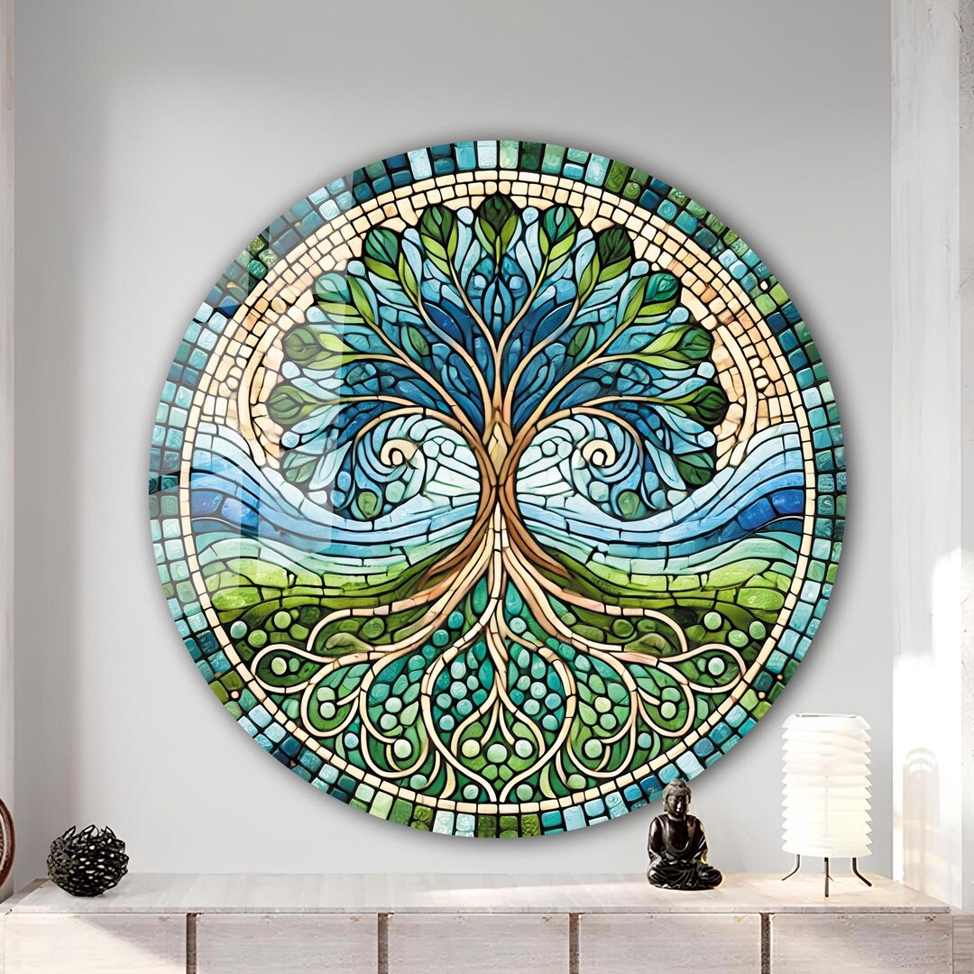 Tree of Life Stained Glass Wall Painting Home&office Wall Art Decor ...
