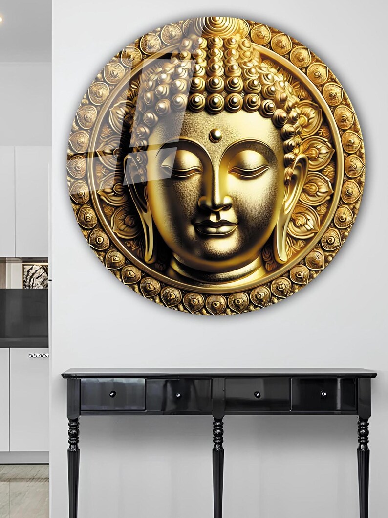 Gold Buddha Tempered Glass Wall Art | Hindu Decor - Etsy