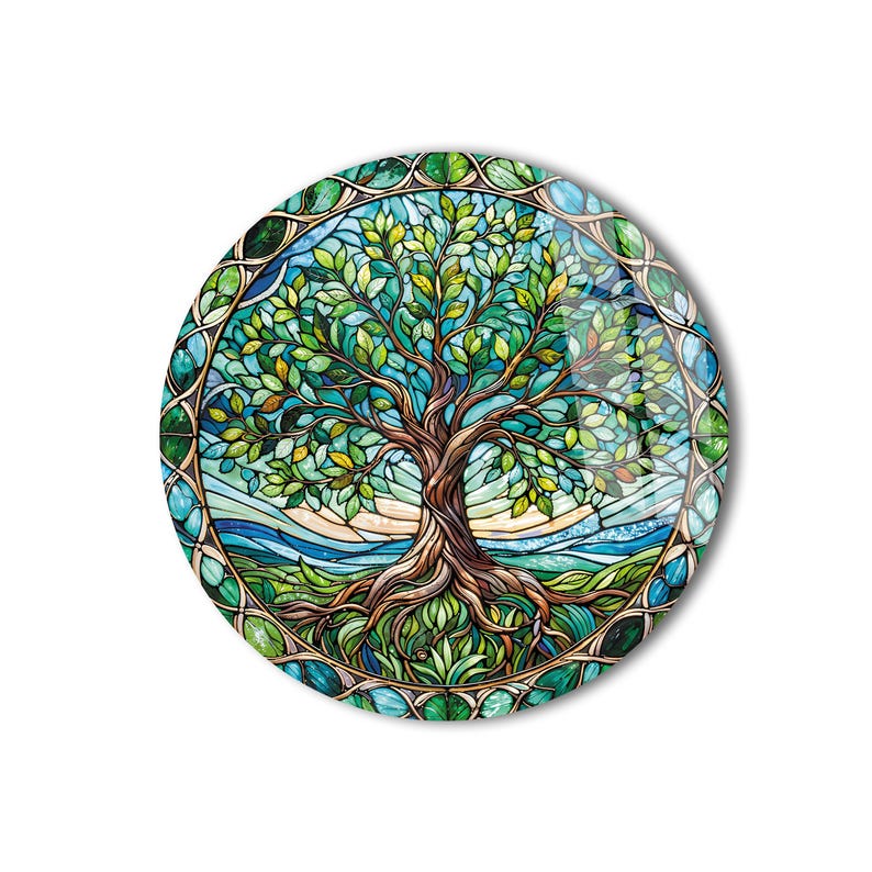 Tree of Life Stained Glass Wall Printing -home&office Wall Art Decor ...