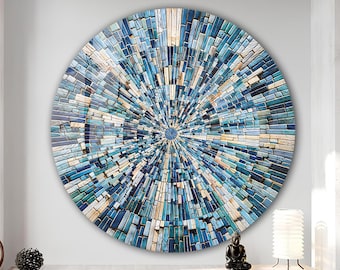 Tempered Glass Wall Art-Stained Round Wall Art Gift-Circle Wall Art-Tempered Glass Art-Glass Wall Decor-Abstract Glass Art-Round Wall Decor