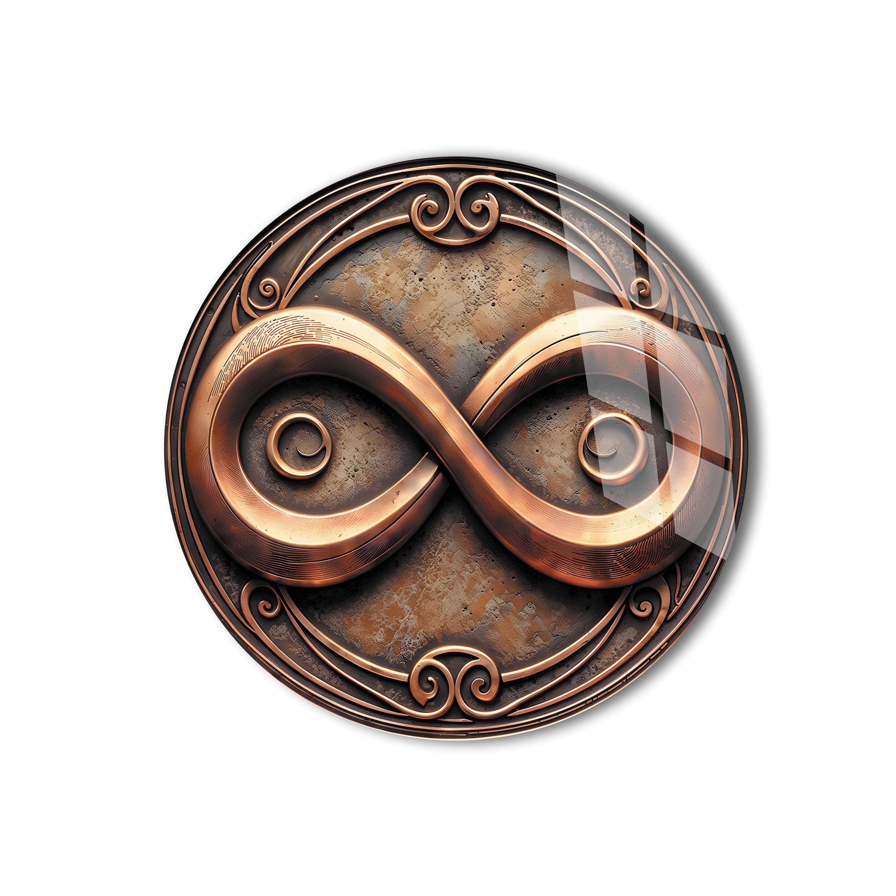 Copper Look Infinity Symbol Glass Wall Art Decor, Abstract Wall ...