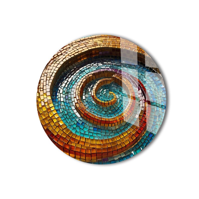 Tempered Glass Wall Art-stained Round Wall Art Gift-circle Wall Art ...