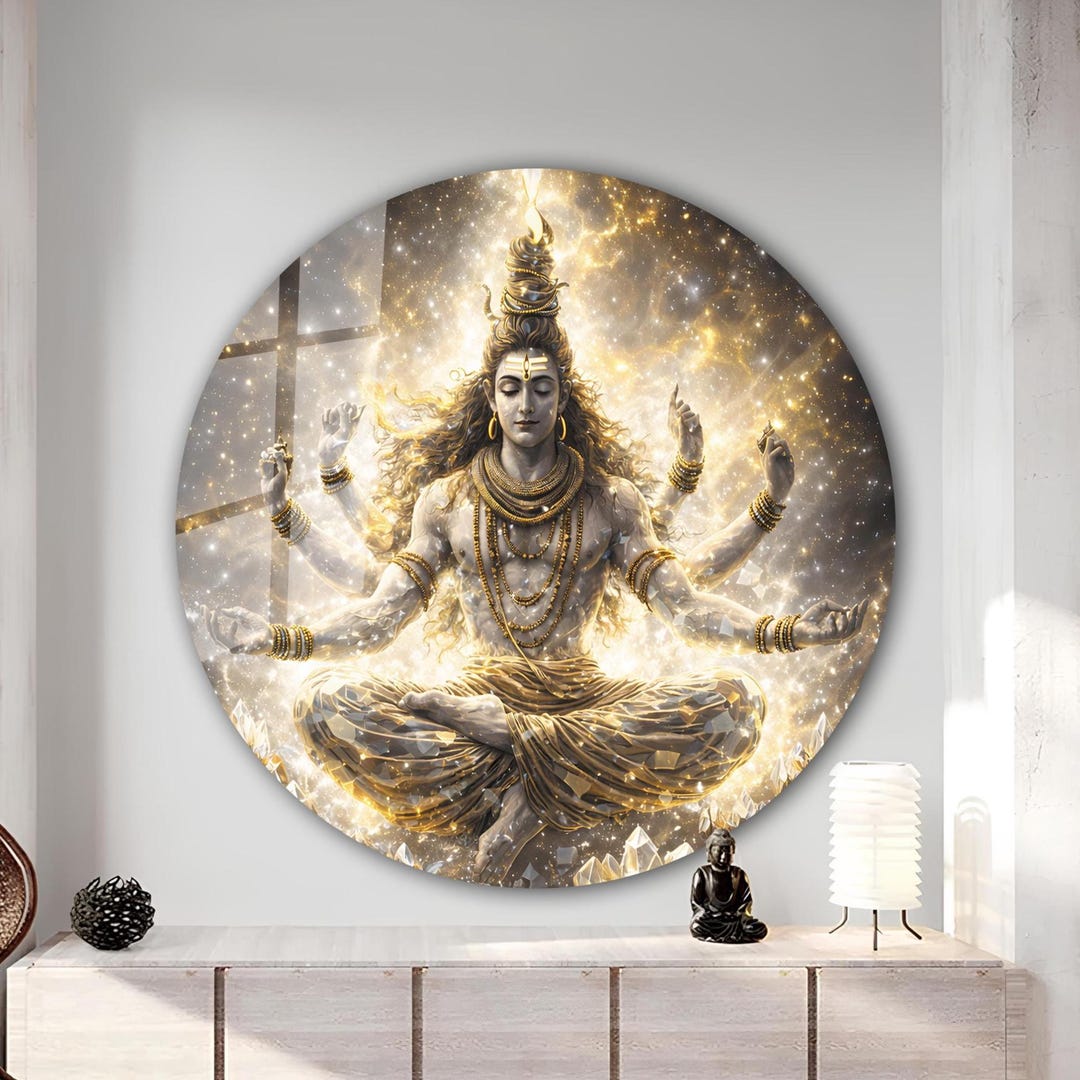 Tempered Glass Hindu God Shiva Wall Art | Abstract Home Decor - Etsy UK