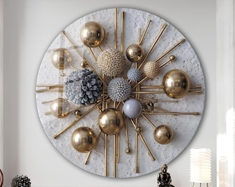 Tempered Glass Abstract Wall Art, Modern Round Decor
