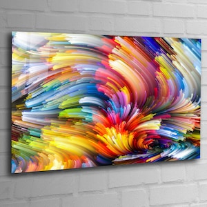 Tempered Glass Wall Art / Glass Wall Decor / Colorful Wall Decor / Glass Printing / Large Wall Art / Abstract Window Decor