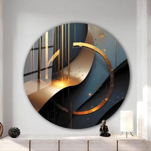 Tempered Glass Wall Art-Luxury Wall Art Gift-Circle Wall Art-Tempered Glass Art-Glass Wall Decor-Abstract Glass Art-Round Wall Decor